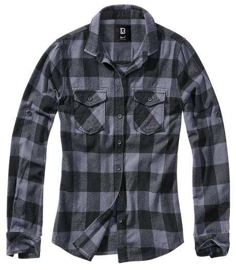 Chemise Brandit Amy coupe femme en flanelle de coton manches longues poches poitrine