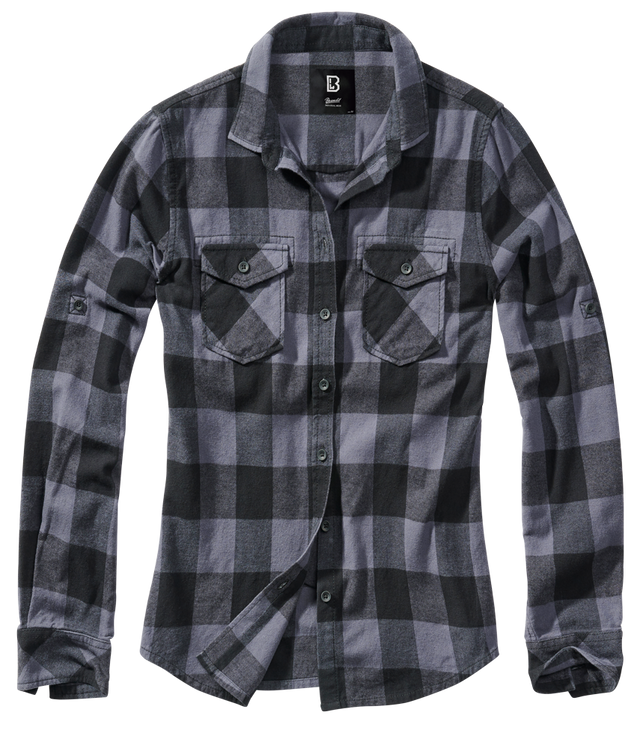 Chemise Brandit Amy coupe femme en flanelle de coton manches longues poches poitrine