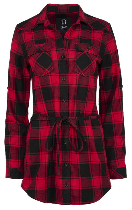 Chemise Brandit Lucy coupe femme à carreaux manches longues deux poches poitrine