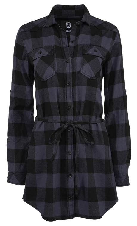 Chemise Brandit Lucy coupe femme à carreaux manches longues deux poches poitrine