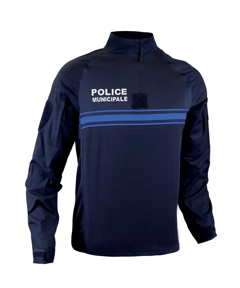 Chemise UBAS manches longues GK Pro Police Municipale à col montant à glissière
