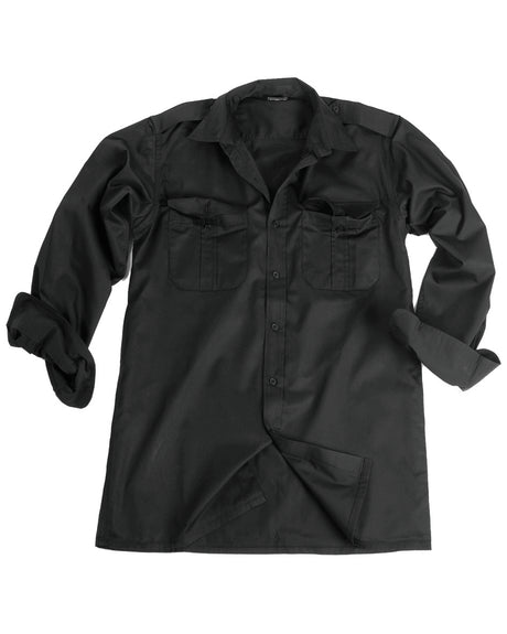 Chemise de service Mil-Tec manches longues en twill polycoton à pattes d'épaule amovibles