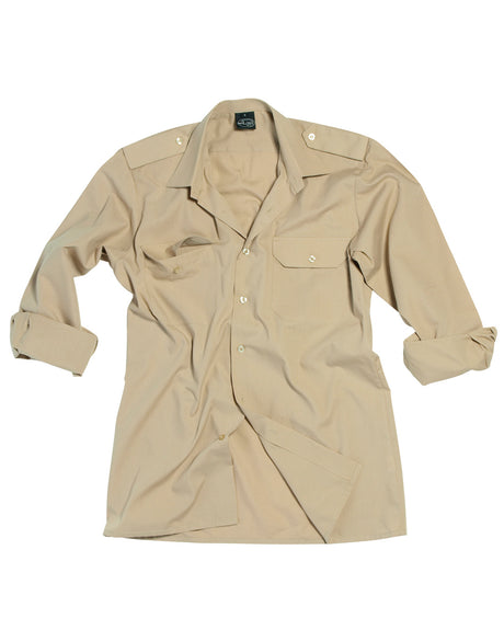 Chemise de service Mil-Tec manches longues en twill polycoton à pattes d'épaule amovibles