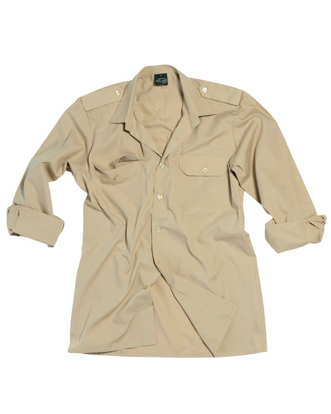 Chemise de service Mil-Tec manches longues en twill polycoton à pattes d'épaule amovibles