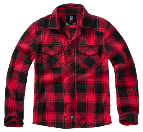Chemise enfant Brandit à carreaux en flanelle de coton manches longues deux poches