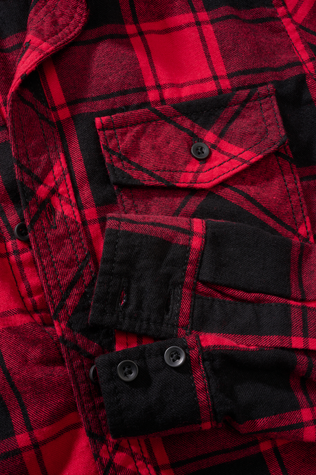 Chemise enfant Brandit à carreaux en flanelle de coton manches longues deux poches