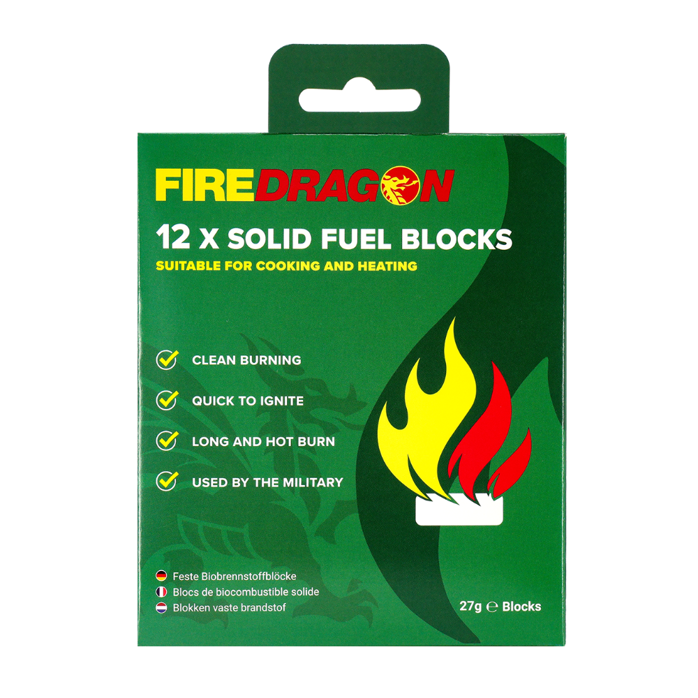 Combustible solide BCB FireDragon boîte de 12 blocs de 27 g à l'éthanol dénaturé