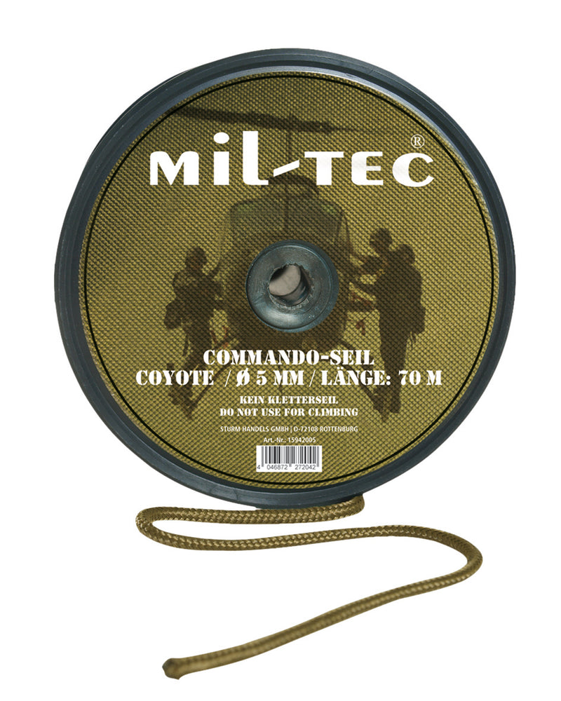 Corde Commando Mil-Tec en nylon 9 mm touret de 30 m charge annoncée 380 kg