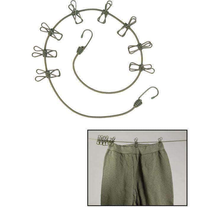 Corde à linge Mil-Tec en polypropylène 110 cm avec 8 pinces acier