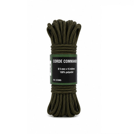 Corde commando OPEX polyester 15 m diamètre 5 mm pour campement et bivouac