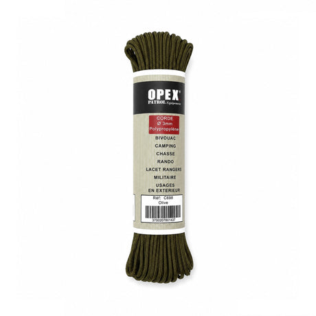 Corde para OPEX en polypropylène tressé 15 m diamètre 3 mm pour le bivouac