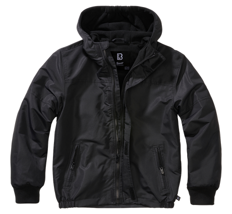 Coupe-vent enfant Brandit Frontzip doublure polaire capuche et trois poches fermées