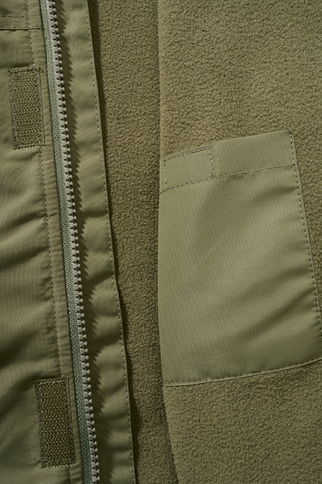 Coupe-vent enfant Brandit Frontzip doublure polaire capuche et trois poches fermées