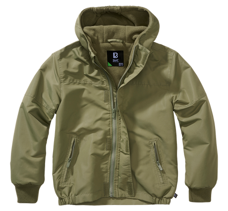 Coupe-vent enfant Brandit Frontzip doublure polaire capuche et trois poches fermées