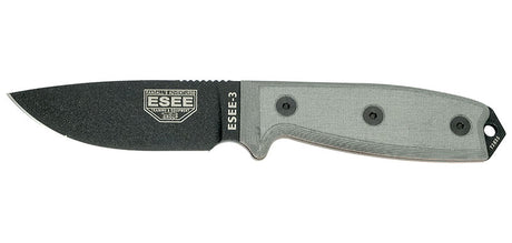 Couteau à lame fixe ESEE ESEE-3 - Pommeau modifié E3PMB acier Carbone lame 88 mm