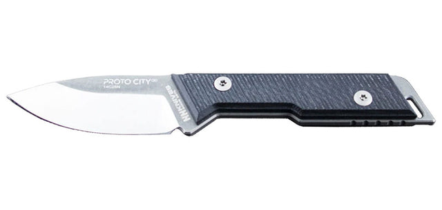 Couteau à lame fixe NN Knives Proto City drop point acier 14C28N lame 79 mm