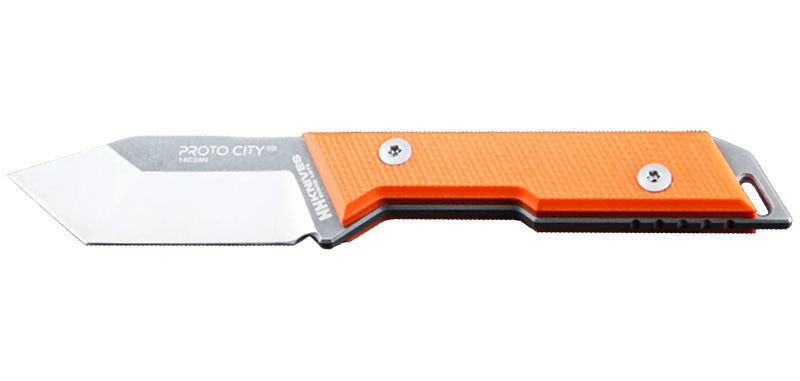 Couteau à lame fixe NN Knives Proto City tanto acier 14C28N lame 79 mm