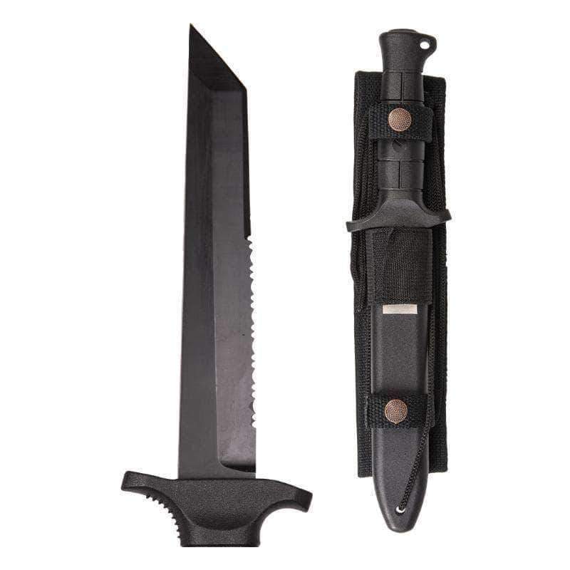 Couteau de combat Mil-Tec KM 2000 type Bundeswehr lame Tanto acier 440A 16,5 cm avec étui pivotant 360°