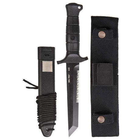 Couteau de combat Mil-Tec KM 2000 type Bundeswehr lame Tanto acier 440A 16,5 cm avec étui pivotant 360°
