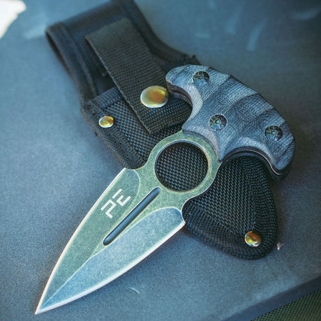 Couteau de combat OPEX Tactical à lame fixe en acier inoxydable 420 de 8 cm