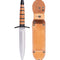 Couteau de combat à lame satinée et manche enveloppé de cuir, occasion, lot de 2