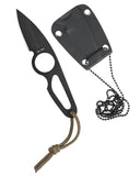 Couteau de cou Mil-Tec 16 cm lame 6 cm en acier avec étui Kydex et chaîne