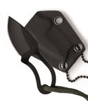 Couteau de cou Mil-Tec 9 cm lame 4 cm en acier avec étui Kydex et chaîne