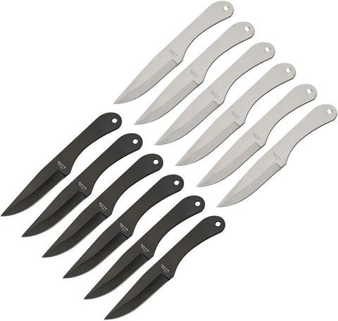 Lot de 12 couteaux de lancer Rite Edge Rival monobloc 15 cm avec housse à glissière