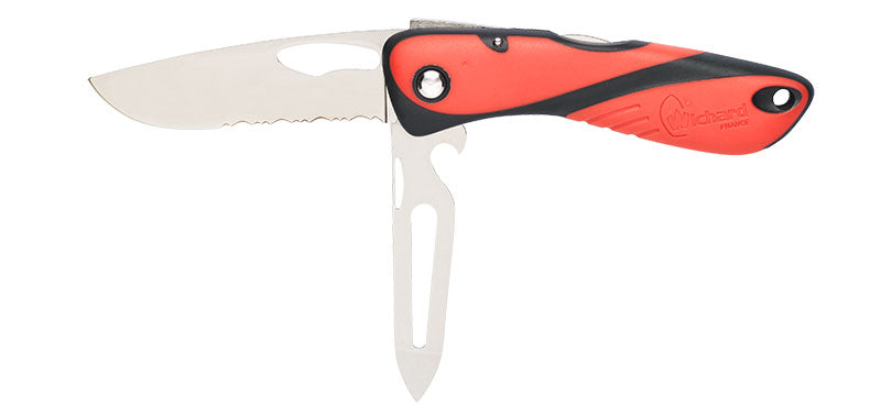 Couteau multifonctions Wichard Offshore Lame Mixte et pissoir acier 12C27 Mod lame 80 mm