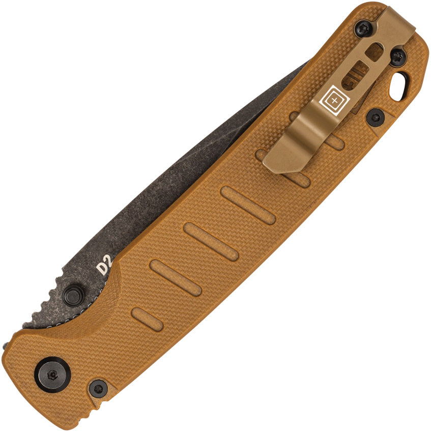Couteau pliant 5.11 Tactical Braddock acier D2 lame drop point 89 mm