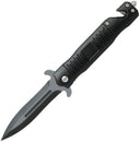 Couteau pliant ABKT TAC Stiletto acier 8Cr13MoV lame 89 mm manche aluminium