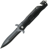 Couteau pliant ABKT TAC Stiletto acier 8Cr13MoV lame 89 mm manche aluminium