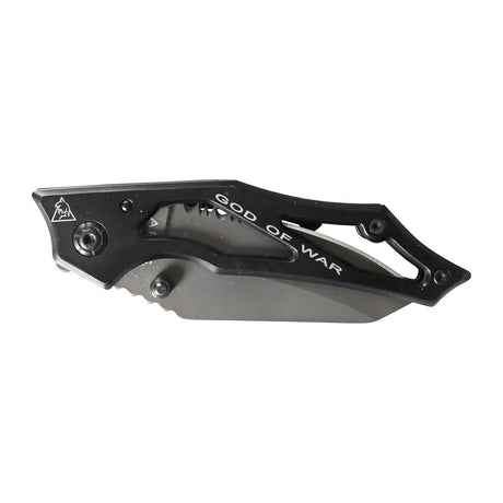 Couteau pliant Ares Mini Dague Black Series manche métal ajouré avec étui de ceinture
