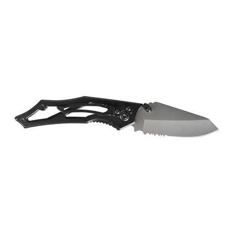 Couteau pliant Ares Mini Dague Black Series manche métal ajouré avec étui de ceinture