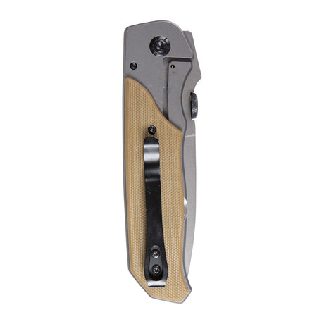 Couteau pliant Ares Sand Warior à lame semi-crantée avec étui de ceinture