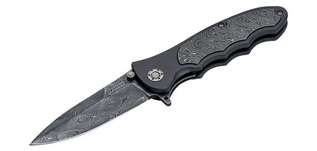 Couteau pliant Boker Leopard-Damascus III Collection acier Damas lame 97 mm