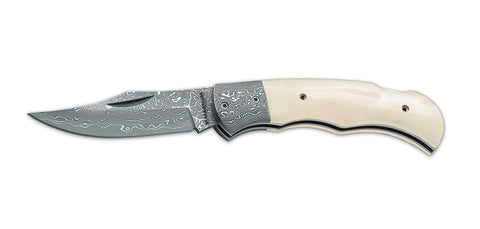 Couteau pliant Boker Magnum Damascus Bone acier Damas lame 78 mm lame clip point