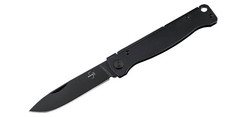 Couteau pliant Boker Plus Atlas All Black acier 12C27 lame 67 mm lame drop point