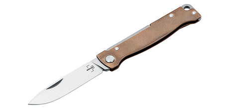 Couteau pliant Boker Plus Atlas Brass acier 12C27 (Inox) lame 70 mm
