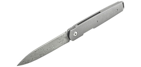 Couteau pliant Boker Plus LFR Damascus acier Damas lame 86 mm lame drop point