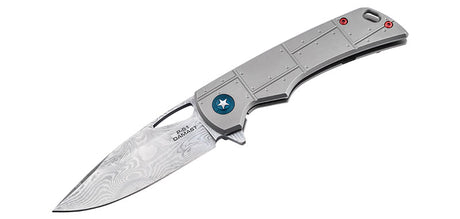 Couteau pliant Boker Plus P-5 Damast acier Damas lame 85 mm lame drop point