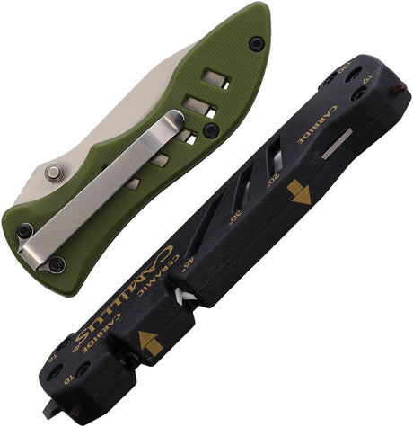 Couteau pliant Camillus Field acier 420 lame 70 mm avec aiguiseur Glide 3 fonctions