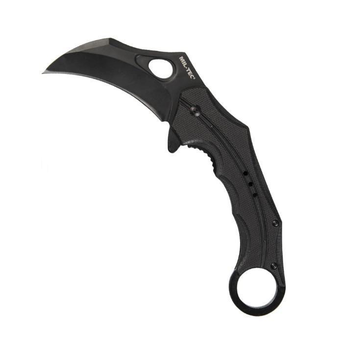 Couteau pliant Karambit Mil-Tec One-Hand lame 8 cm acier 3Cr13MoV manche G10