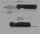 Couteau pliant Miguron Knives Gatov acier D2 lame clip point 73 mm