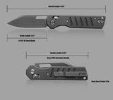 Couteau pliant Miguron Knives Gatov acier D2 lame clip point 73 mm
