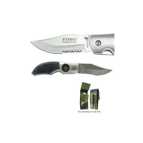 Couteau pliant OPEX Rangers insigne Parachutistes aluminium, 10,5 cm replié