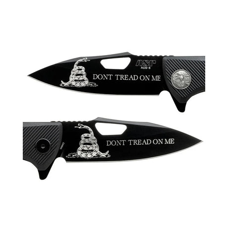 Couteau pliant PDK Engraver's Edition Battle Rattle ASP lame AUS-8 de 8,89 cm