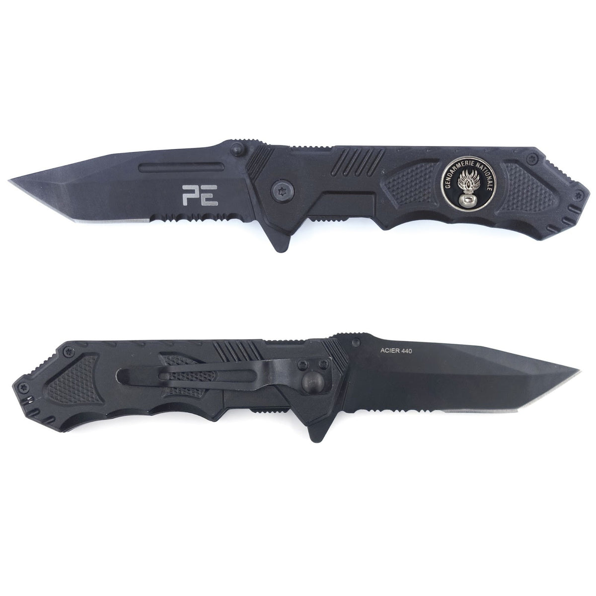 Couteau pliant Patrol Equipement Survival Gendarmerie lame acier 440 de 8,5 cm