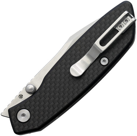 Couteau pliant Ruike P746 acier 14C28N lame drop point 80 mm manche fibre de carbone