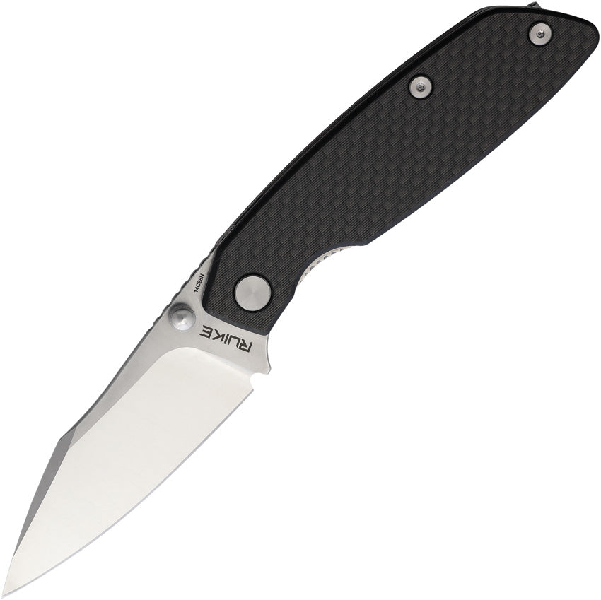 Couteau pliant Ruike P746 acier 14C28N lame drop point 80 mm manche fibre de carbone